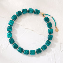 Chunky Square Bead Necklace Black