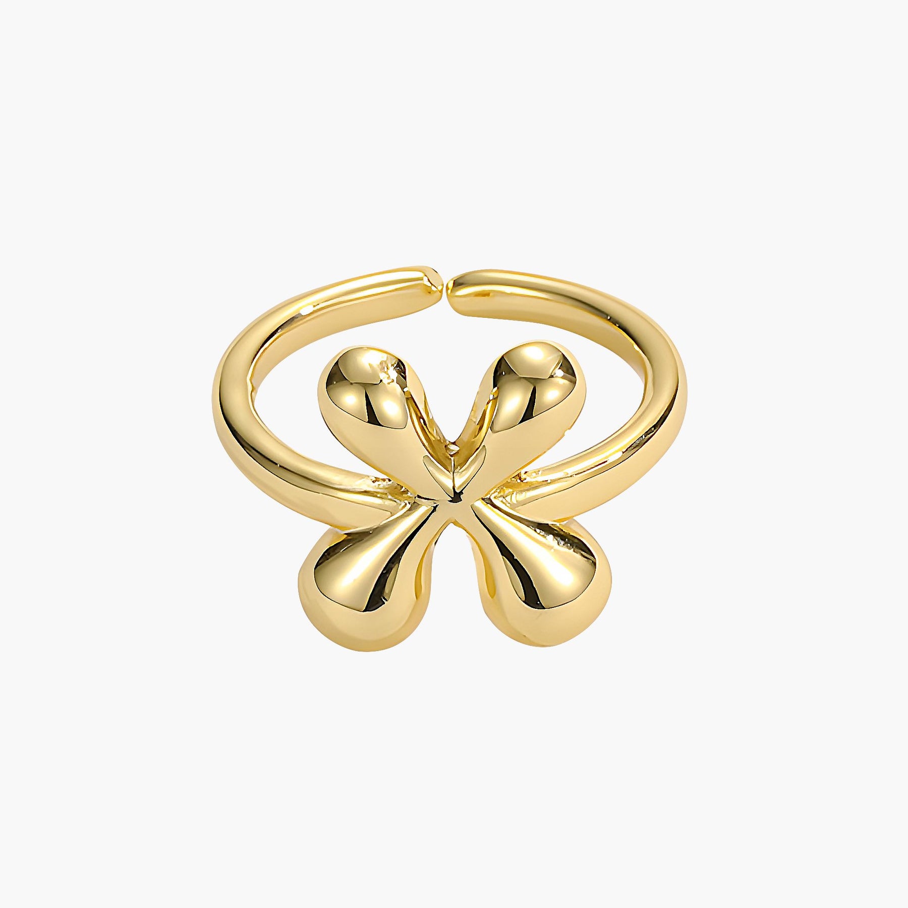 Golden Glow Bubble Letter Initial Ring