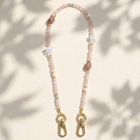 Rose Quartz Charm Phone Chain