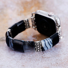 Bohemian Noir Stretch Apple Watch Strap