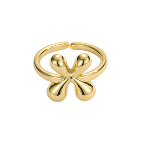 Golden Glow Bubble Letter Initial Ring