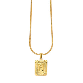 Golden Glow Initial Charm Necklace