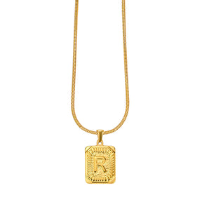 Golden Glow Initial Charm Necklace