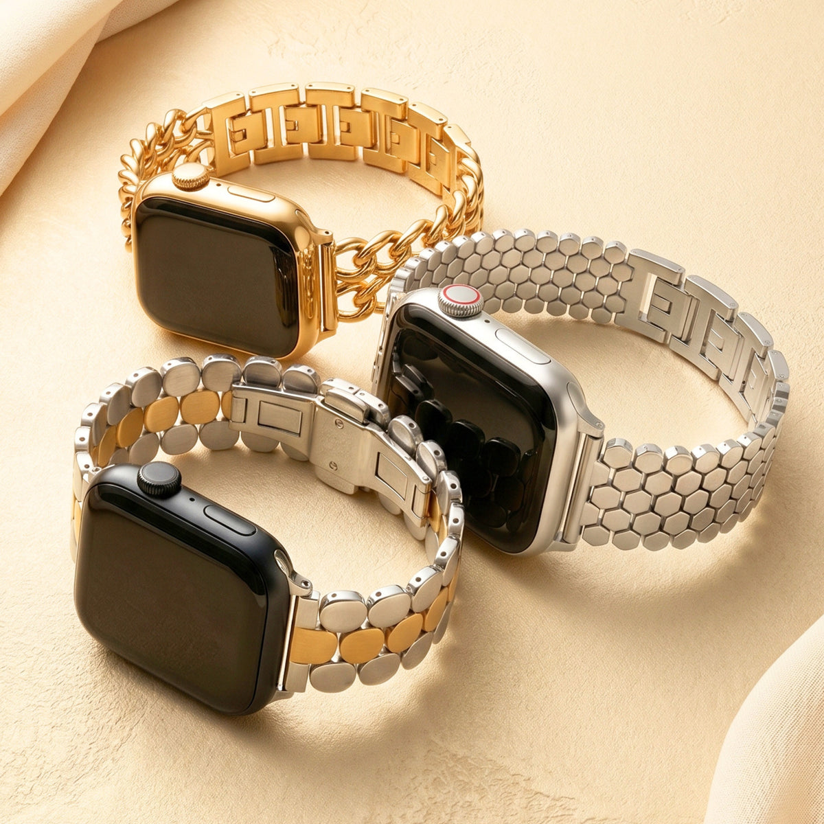Platinum Braid Luxury Apple Watch Strap