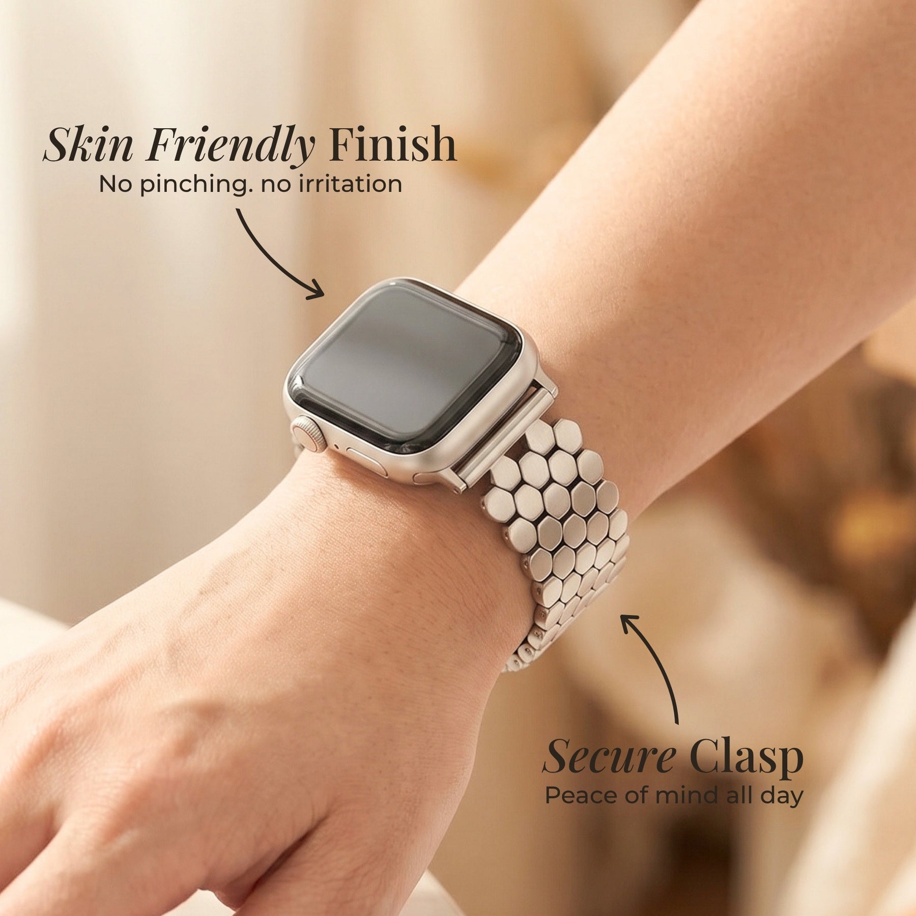 Silver Honeycomb Luxury Apple Watch Strap