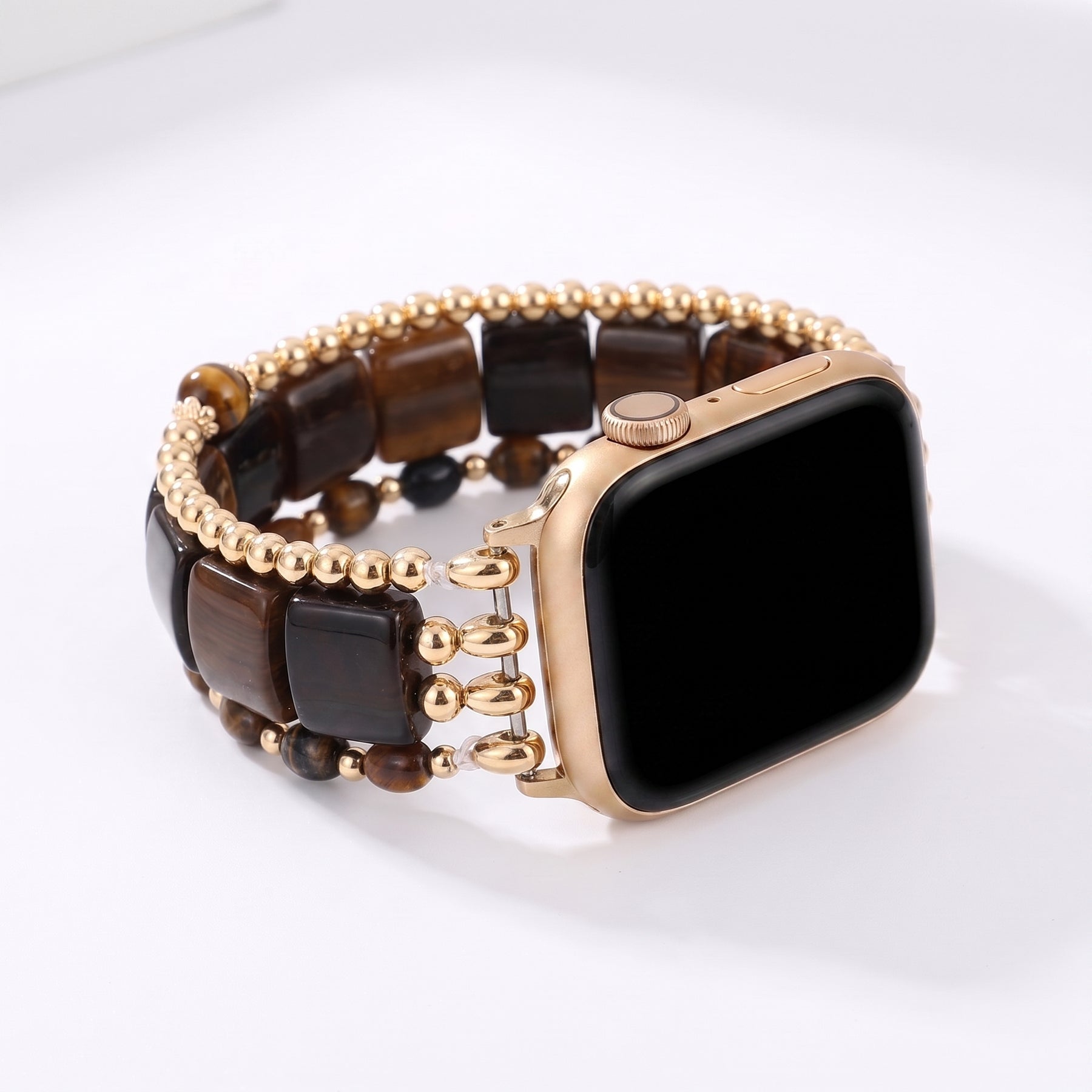 Azure Dream Sodalite Stretch Apple Watch Strap Silver