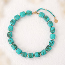 Chunky Square Bead Necklace Autumn
