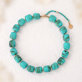 Chunky Square Bead Necklace Black