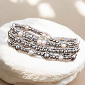 Gleaming Pearl Protection Wrap Bracelet