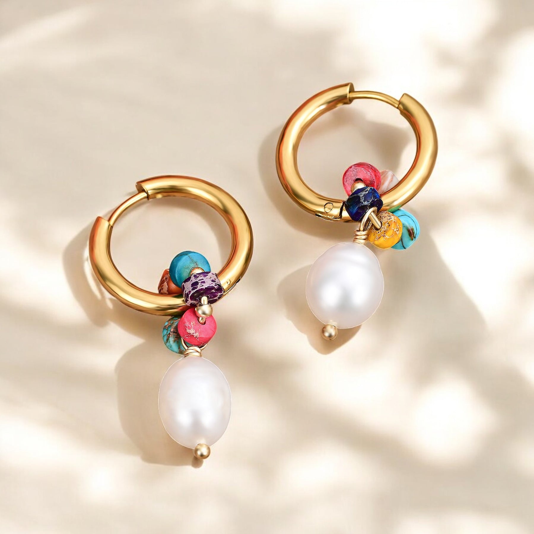 Jasper Harmony Pearl Hoop Earrings
