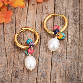 Jasper Harmony Pearl Hoop Earrings