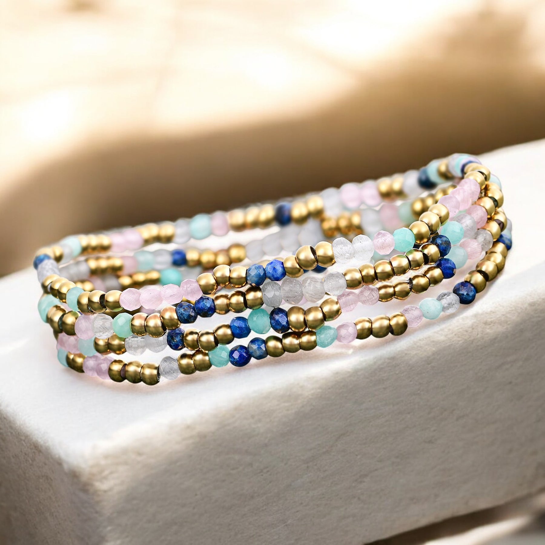 Jewel Lapis Amazonite Bracelet Set