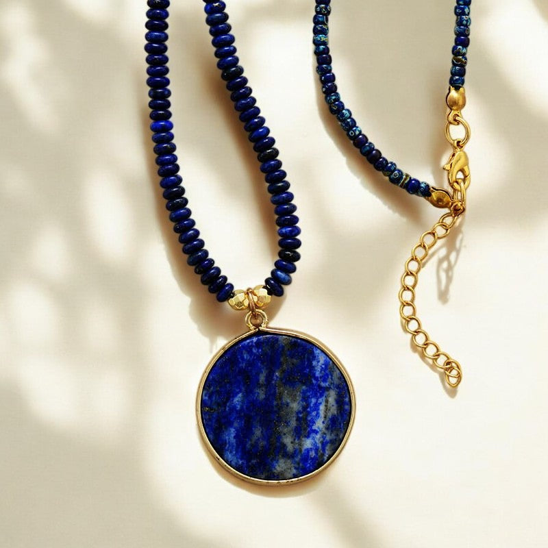 Calming Lapis Lazuli Beaded Necklace