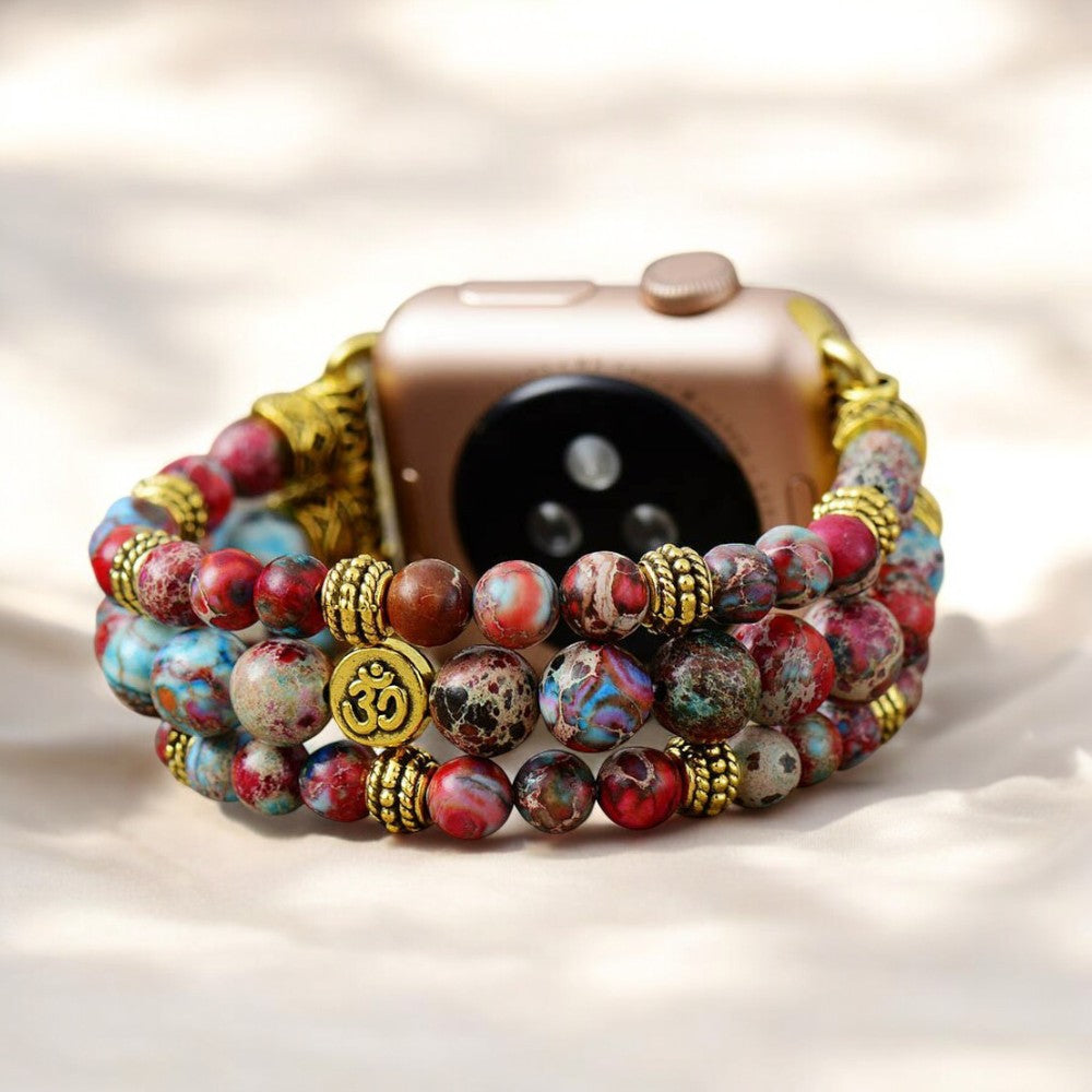 Crimson Jasper Stretch Apple Watch Strap