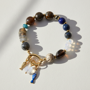 Labradorite Wave Charm Bracelet