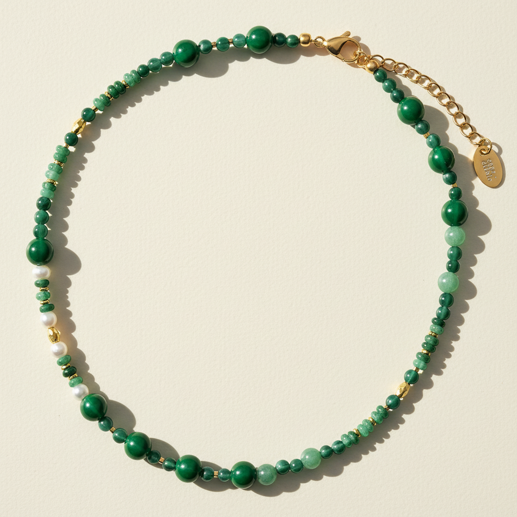 Green Agate & Pearl Harmony Necklace