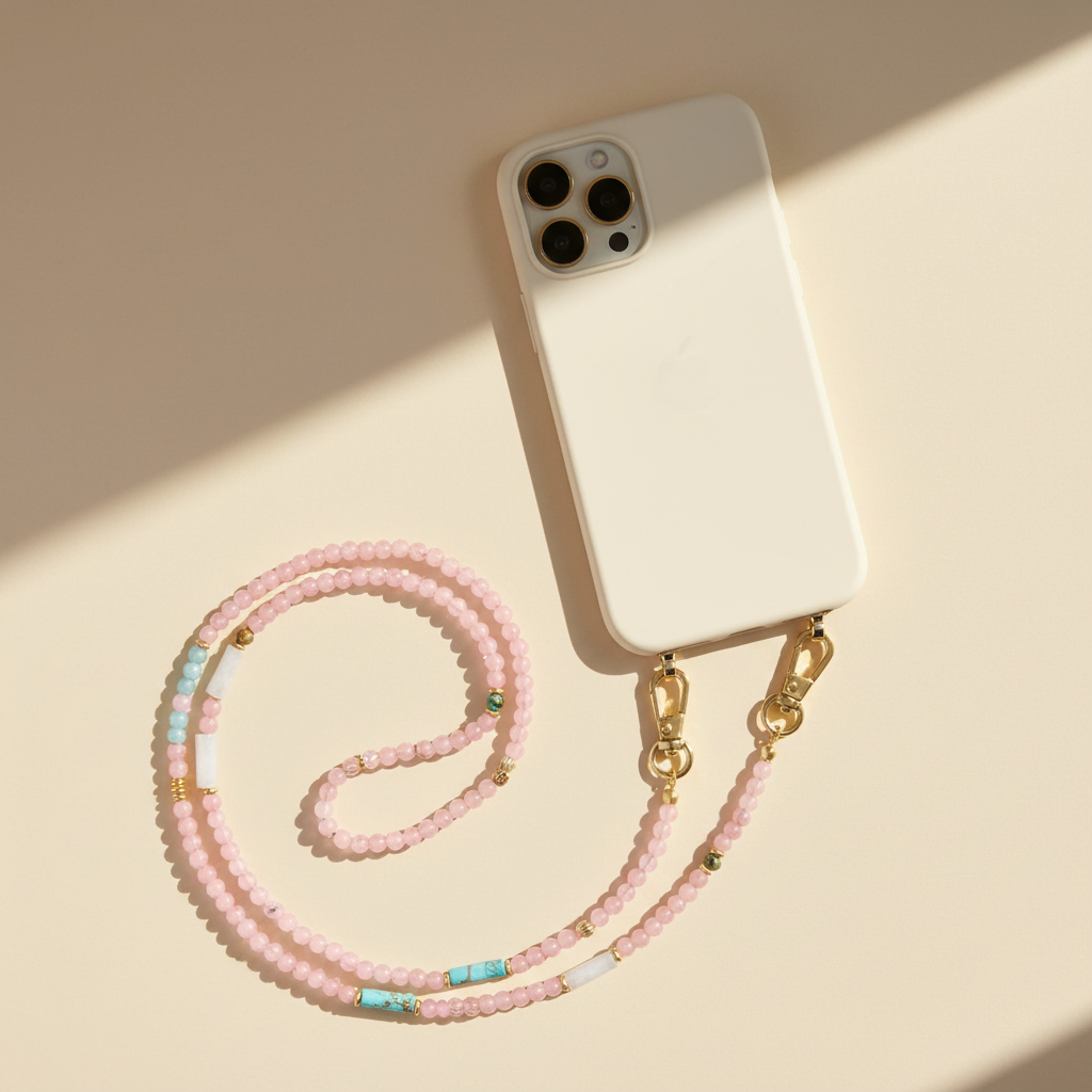 Pink Jade Serenity Phone Chain