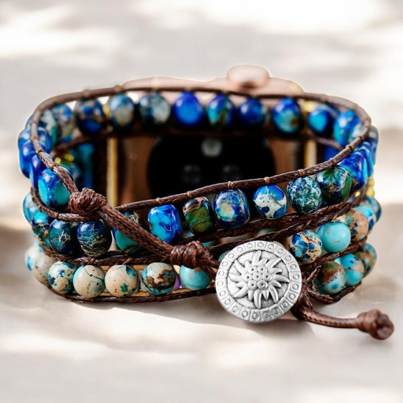 Graceful Blue Jasper Apple Watch Strap