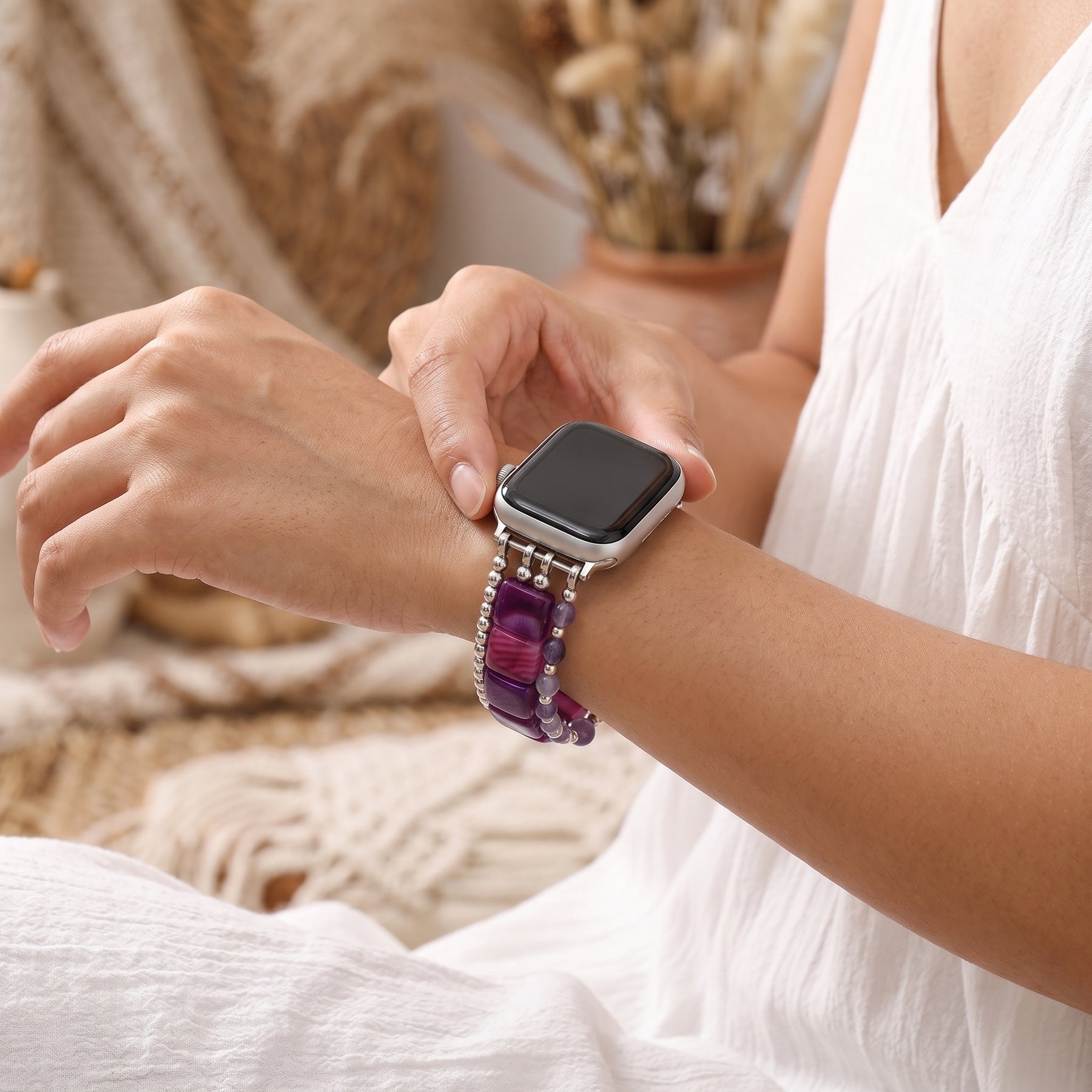 Violet Hour Amethyst Stretch Apple Watch Strap