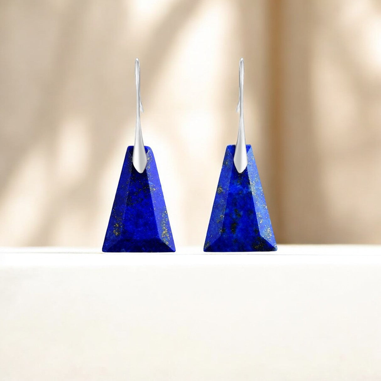 Lapis Lazuli Geometric Drop Earrings