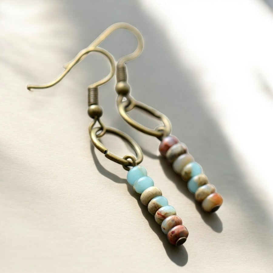 Natural Stone Jasper Earrings