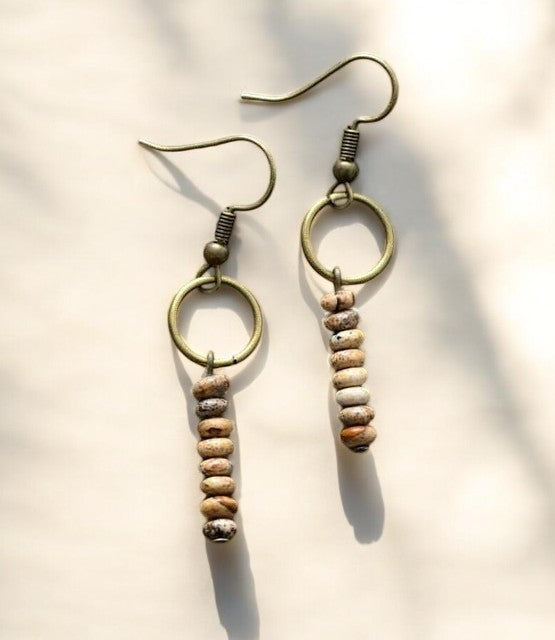 Natural Stone Jasper Earrings
