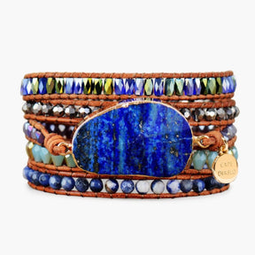 Blue Ocean Lapis Lazuli Wrap Bracelet - Cape Diablo