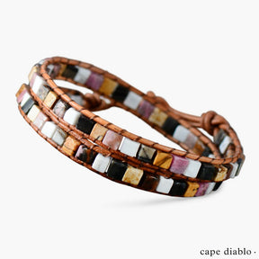 Celestial Natural Stone Leather Bracelet - Cape Diablo