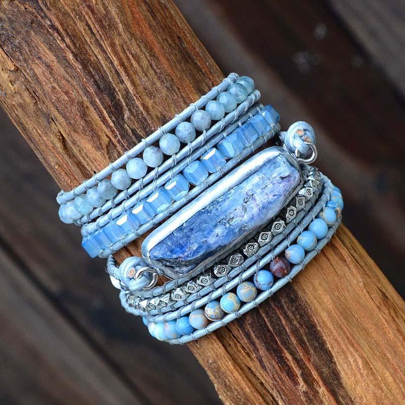 Healing Topaz Queen Silver Wrap Bracelet - Cape Diablo